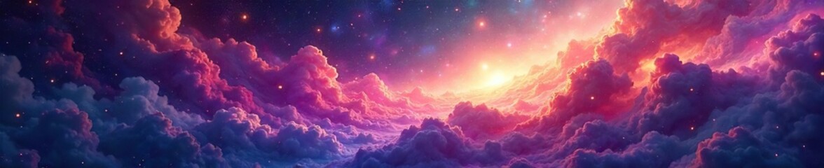 Celestial River A Vibrant Nebula Swirling Through Cosmic Space, Depicting a Planets Ethereal Essence in a Mysterious and Mesmerizing Dance of Light and Energy