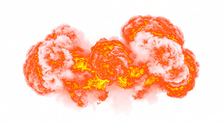 Abstract Fiery Explosion with Orange and White Smoke.
