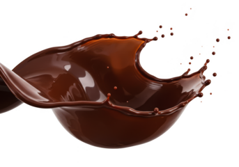 Chocolate Splash PNG Flowing Sweet Cocoa Liquid Motion No Background