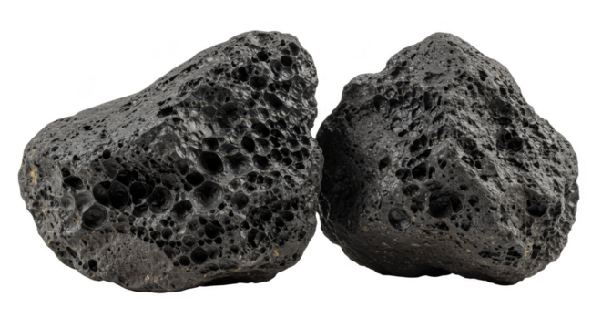 Black Lava Rock PNG Close up Texture Porous Igneous Geology
