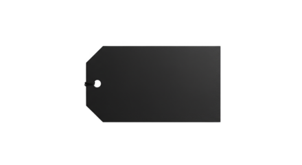 Black Tag Label Price with Cardboard Shape on Transparent Background