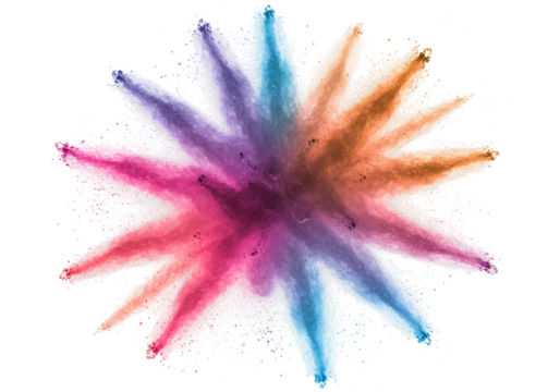 Colorful Powder Explosion Abstract Art Holi Festival Celebration PNG - Powered by Adobe