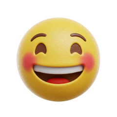 Fototapeta premium Cheerful Happy Smile Emoji Face Rendered 3d Illustration Transparent