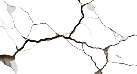 Cracked Texture Transparent Background Grunge Fractured Wall Surface