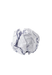 Fototapeta premium Crumpled Paper Ball Isolated on White Background Trash Recycle