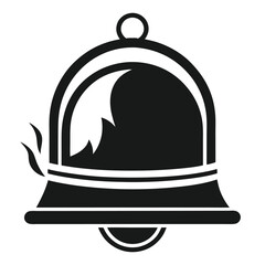 Classic fire alarm bell icon with a clean white background for safety systems