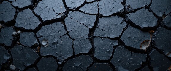 Abstract Black Gray Lava Texture with Jagged Fractures for Background Design Resource