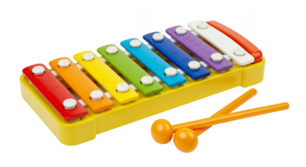 Colorful Xylophone Musical Instrument Toy Rainbow Colors Education PNG