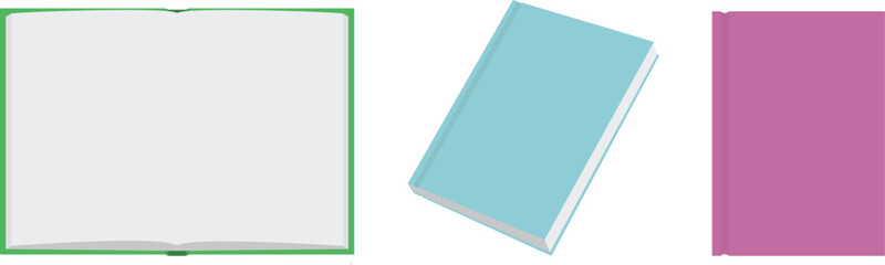 Isometric Flat Illustration of Various Books in Standing and Tilted Angles for Publishing and Study Design