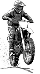 Dynamic Motocross Rider Jumps Bike Extreme Sport Transparent Background