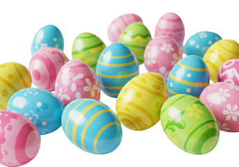 Easter Eggs Decoration for Spring Holiday Celebration Background PNG