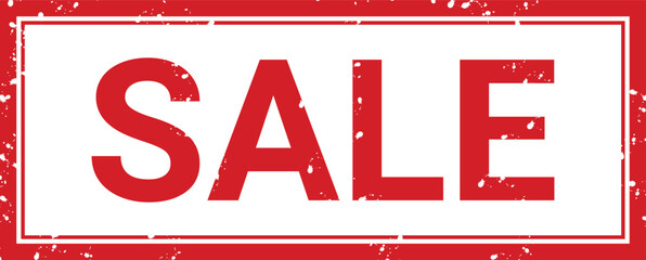 Grunge Red Rubber Stamp Illustration with Bold SALE Text for Promotion and Discount Advertising