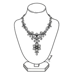 Elegant Necklace Jewelry Design Vintage Fashion Accessory Style