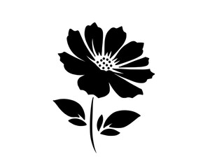 Botanical silhouette elements. Abstract twigs with leaves and flowers in various shapes. Beautiful vector illustration, suitable for cards, decorations and various designs.	