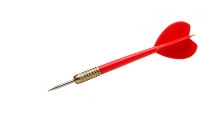 Dart Arrow with Red and White Isolated on Transparent Background