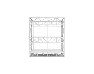Modern White Metal Shelving Unit with Geometric Design and Open Storage.