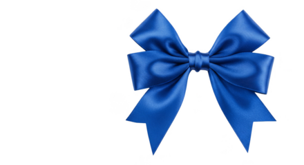 Elegant Blue Ribbon Bow Ornament Holiday Celebration Decoration