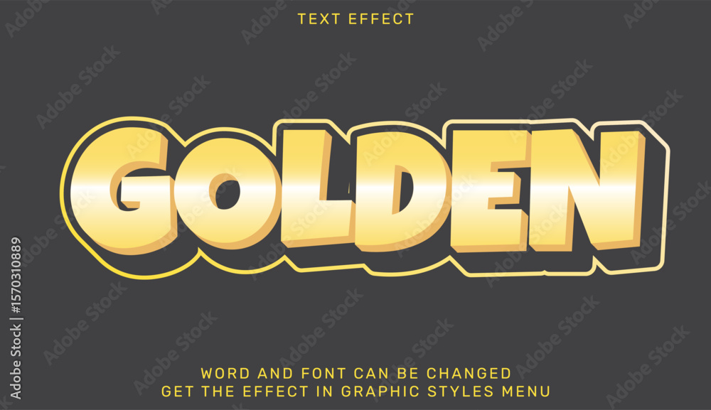 Poster golden text effect in 3d design