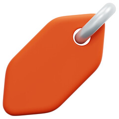 3D Orange Diamond Tag Icon