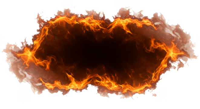 Fiery Fire Frame Effect Background Burning Heat Border Flame