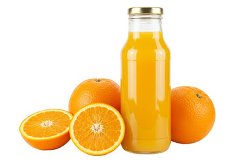 Fresh Orange Juice Bottle Still Life Transparent Background Image