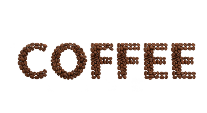 Coffee Beans Spelling Coffee Cafe Drink Aroma Ingredient PNG - Powered by Adobe