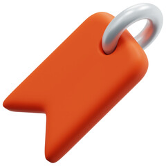 3D Orange Flag Tag Icon