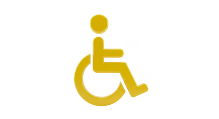 Golden 3D Handicap Wheelchair Access Icon Symbol Public Signage