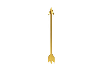 Golden Arrow Isolated on Transparent Background, Medieval Weapon Aim
