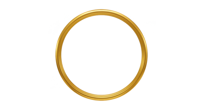 Golden Circle Frame Elegant Round Border Luxury Ornament Isolated PNG