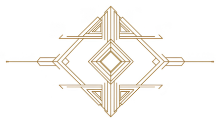 Golden Geometric Ornament Shape Isolated Design Abstract Illustration