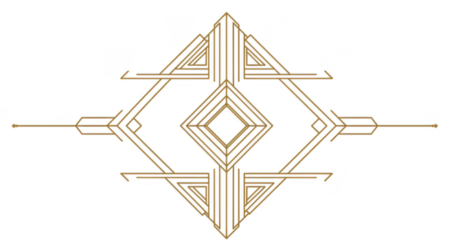 Golden Geometric Ornament Shape Isolated Design Abstract Illustration