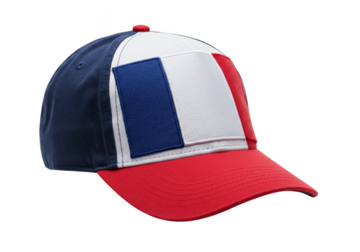 French Flag Cap Isolated on Transparent Background Patriotic Symbol