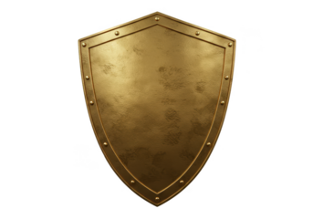 Golden Metallic Shield for Warrior Security Defense Protection PNG