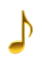 Golden Music Note Isolated Design Musical Element Transparent PNG