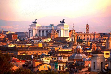 Naklejka premium panorama of rome italy
