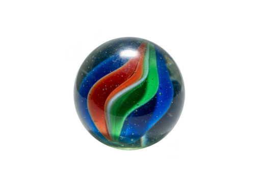 Glass Marble Ball Toy Sphere on Transparent Background - Powered by Adobe