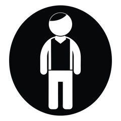 Simple black and white silhouette of a person standing upright