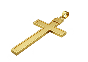 Gold Cross Religion Faith Christian Religious Symbol Isolated PNG
