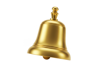 Golden Bell Ringing Shiny Jingle Holiday Celebration Isolated 3D