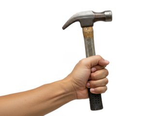 Hand Holding Hammer Tool Metal Hardware Building PNG Transparent