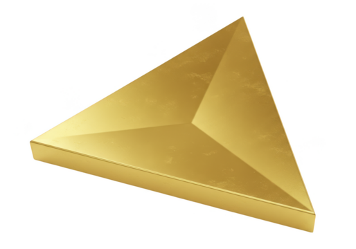 Golden Geometric Triangle Shape Illustration Shiny Metallic Luxury Design