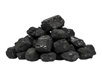 Heap of Black Coal Rocks Isolated Mineral Resource Fuel Energy