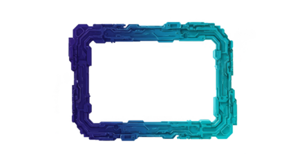 Gradient Circuit Border Frame Technology Futuristic Abstract Illustration