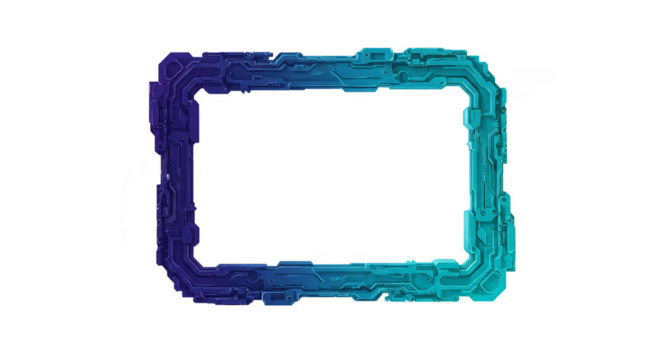 Gradient Circuit Border Frame Technology Futuristic Abstract Illustration