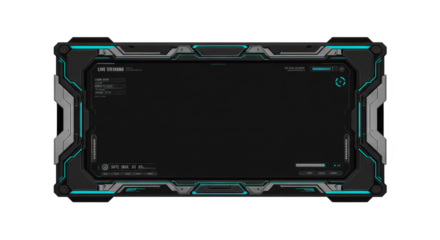 Futuristic Glowing Frame Border HUD Interface Sci-Fi Screen Illustration