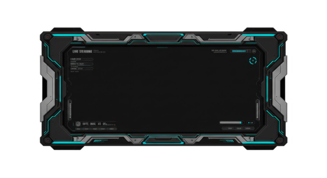 Futuristic Glowing Frame Border HUD Interface Sci-Fi Screen Illustration