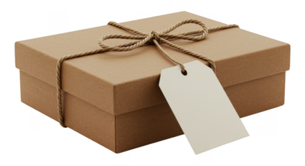 Gift Box Isolated with Tie Elegant Sparkle Ribbon on Transparent