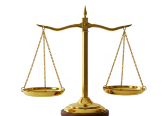 Gold Justice Scales Balance Transparent Background Illustration