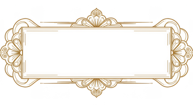 Gold Frame Transparent Background Elegant Decorative Border Victorian